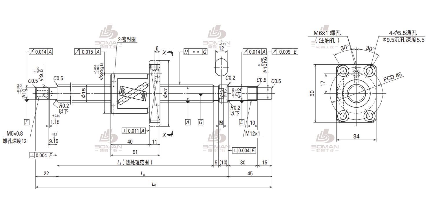 W1501FA-1P-C5Z10-MA标准滚珠丝杠