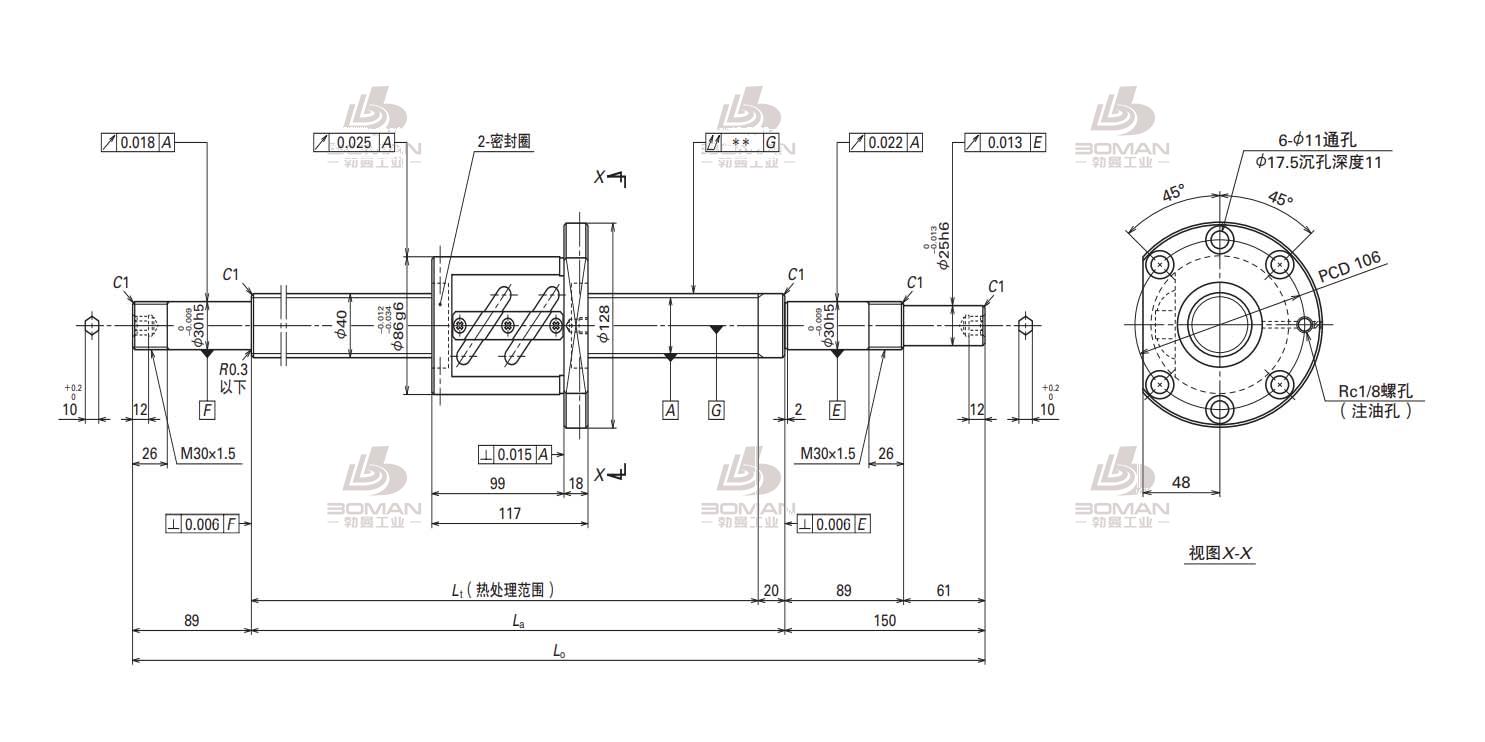 W4013SA-3Z-C5Z12-FA标准滚珠丝杠