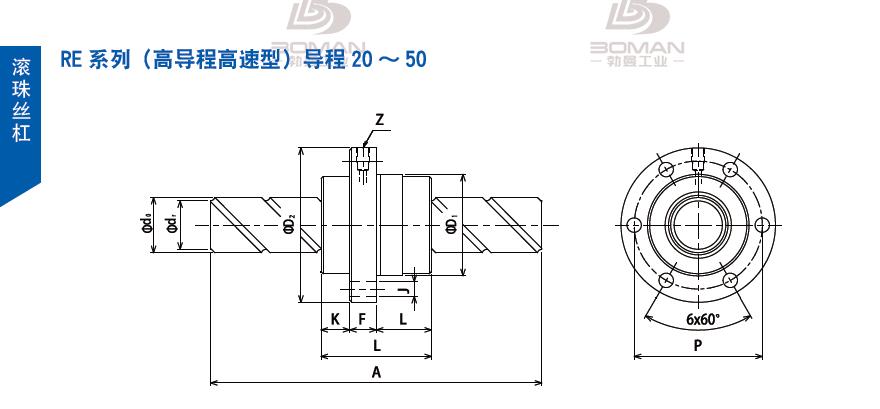 TSUBAKI 15RE2D20 tsubaki滚珠丝杆